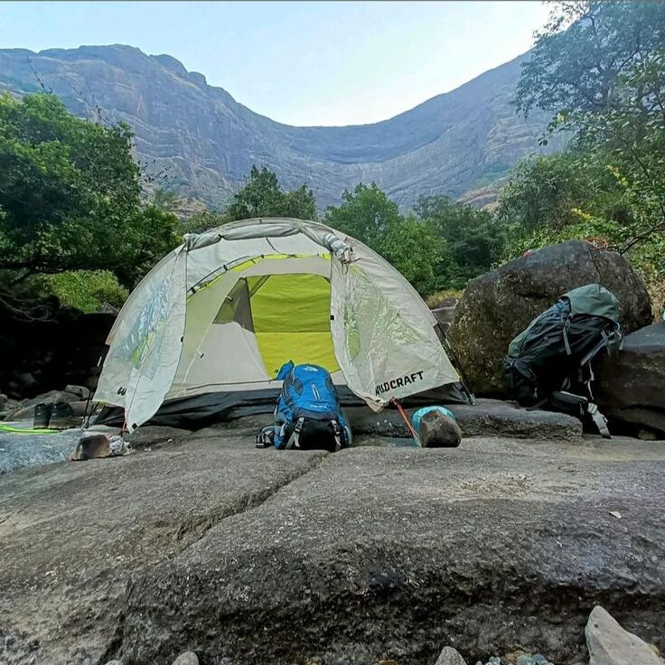 Night camp near temple complex Harishchandragad summit
