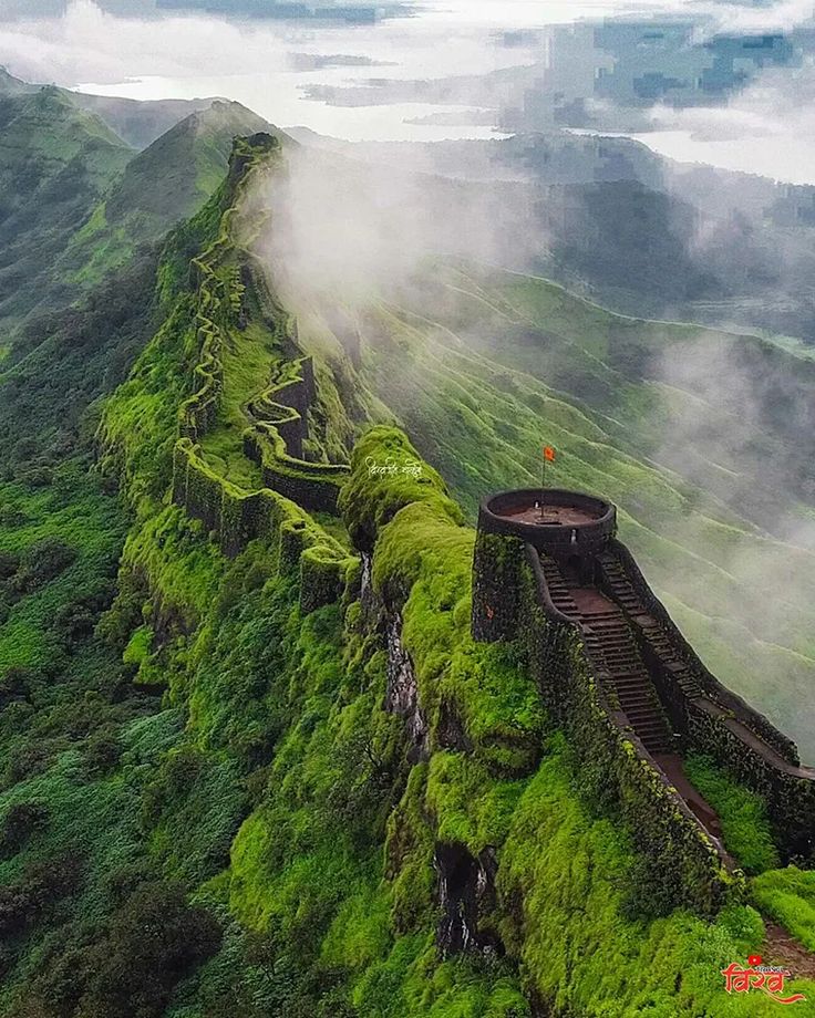 Raigad monsoon trek wet stone steps climb