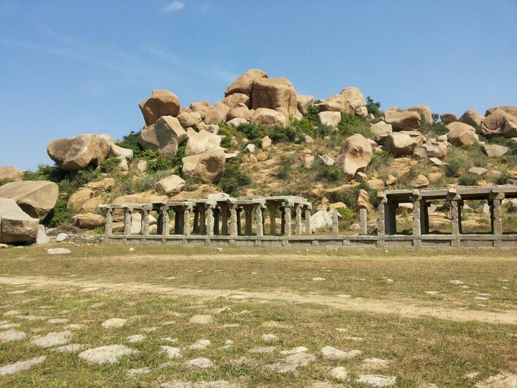 Hampi Bazaar ancient trade route ruins