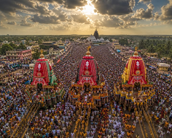 Historical Rath Yatra procession illustration Puri    