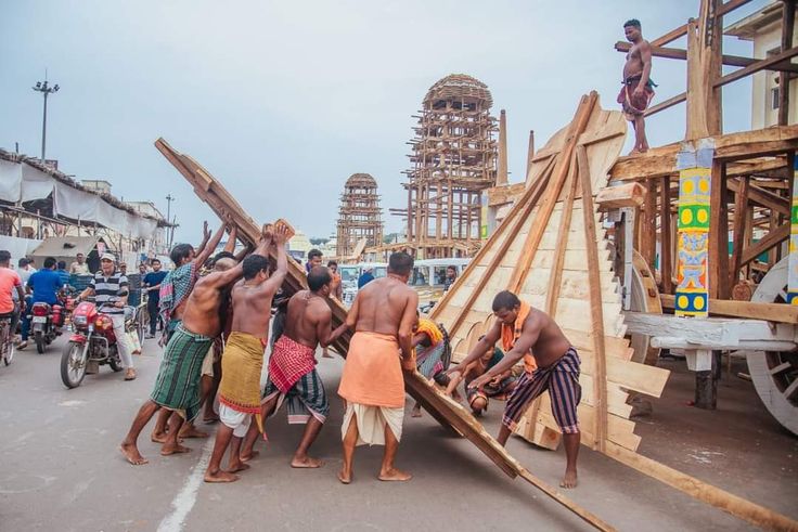 Traditional chariot construction craft Puri