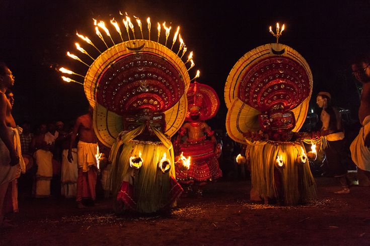 Theyyam drumming ceremony night ritual Kerala